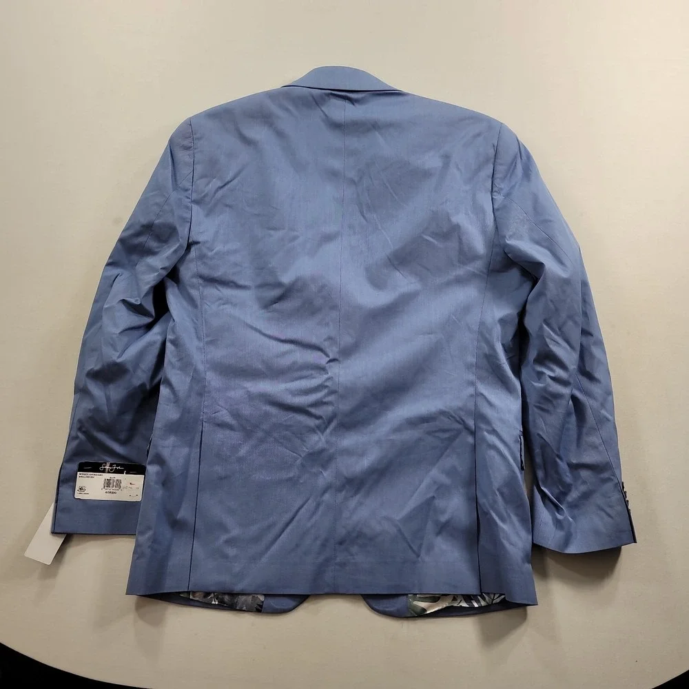 Sean John Solid Suit Jacket Mens‎ 40R 40 Light Blue Classic-Fit Cotton Blend NEW